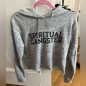 Spiritual Gangster Grey Cropped Hoodie